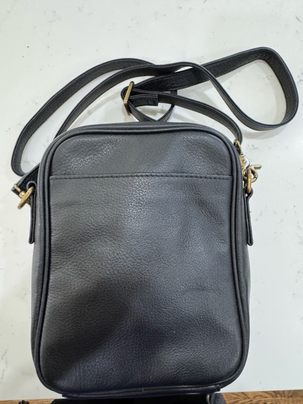 Minooy Naya Black Genuine Leather Crossbody Bag multi pockets 2.0L - Picture 5 of 8
